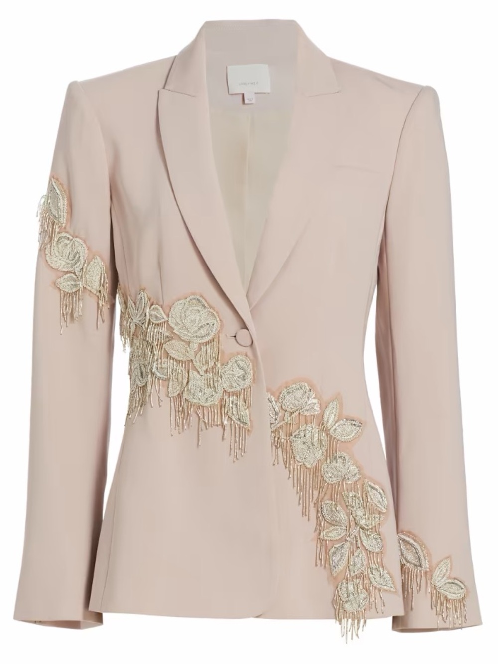 Cinq a sept Candace Embellished beaded fringe Blush Pink Women's Blazer size 0